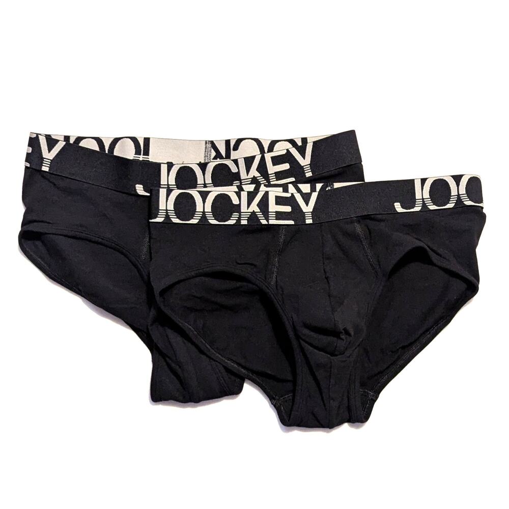 Jockey Men's High Rise Briefs Athletic Black 2 set Excellent Medium